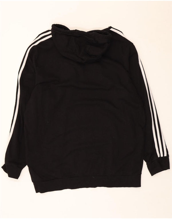 Adidas Γυναικείο Γραφικό Hoodie Jumper UK 18 XL Μαύρο βαμβακερό