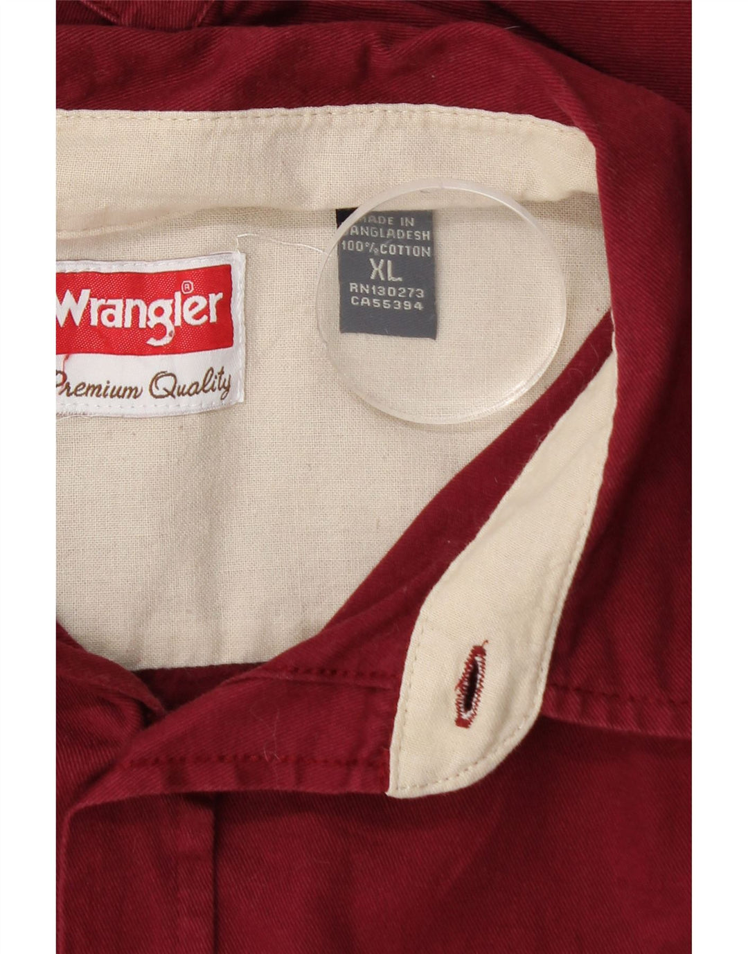 Ανδρικό πουκάμισο Wrangler XL βαμβακερό μπορντό