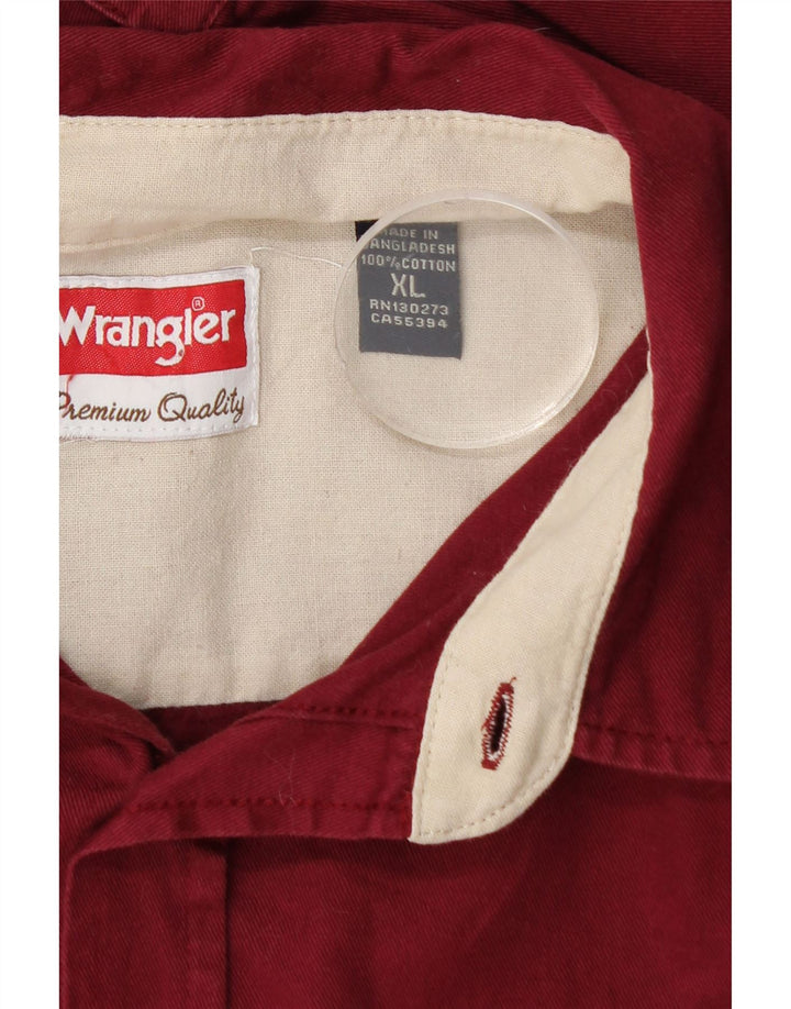 Ανδρικό πουκάμισο Wrangler XL βαμβακερό μπορντό