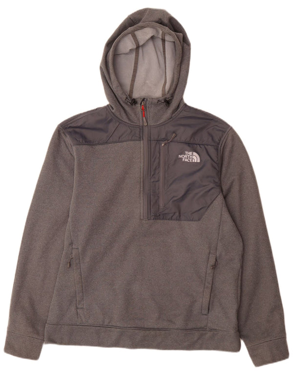 Ανδρικό φούτερ με φερμουάρ North Face, μεγάλο γκρι πολυεστέρας