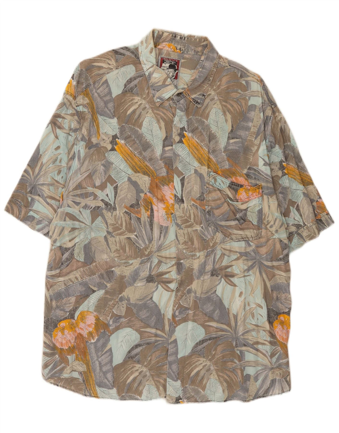 Vintage Ανδρικό κοντομάνικο πουκάμισο XL Πολύχρωμο Floral