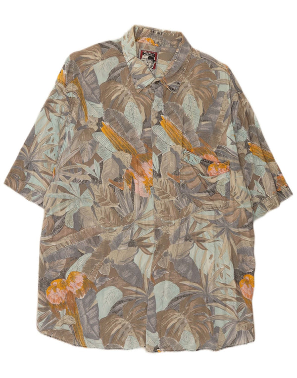 Vintage Ανδρικό κοντομάνικο πουκάμισο XL Πολύχρωμο Floral