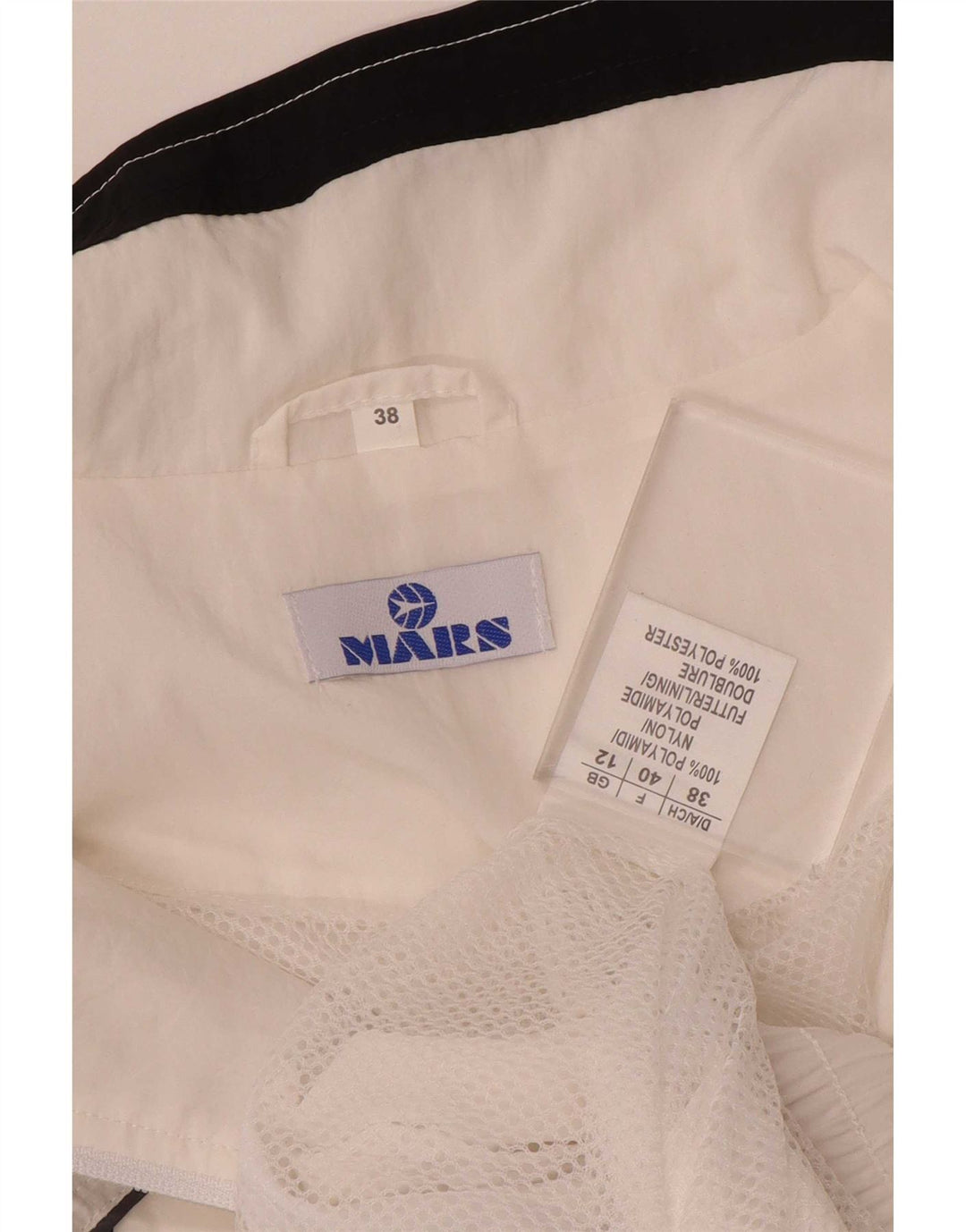 Vintage γυναικεία αθλητική φόρμα Top Jacket UK 12 Medium White Colourblock
