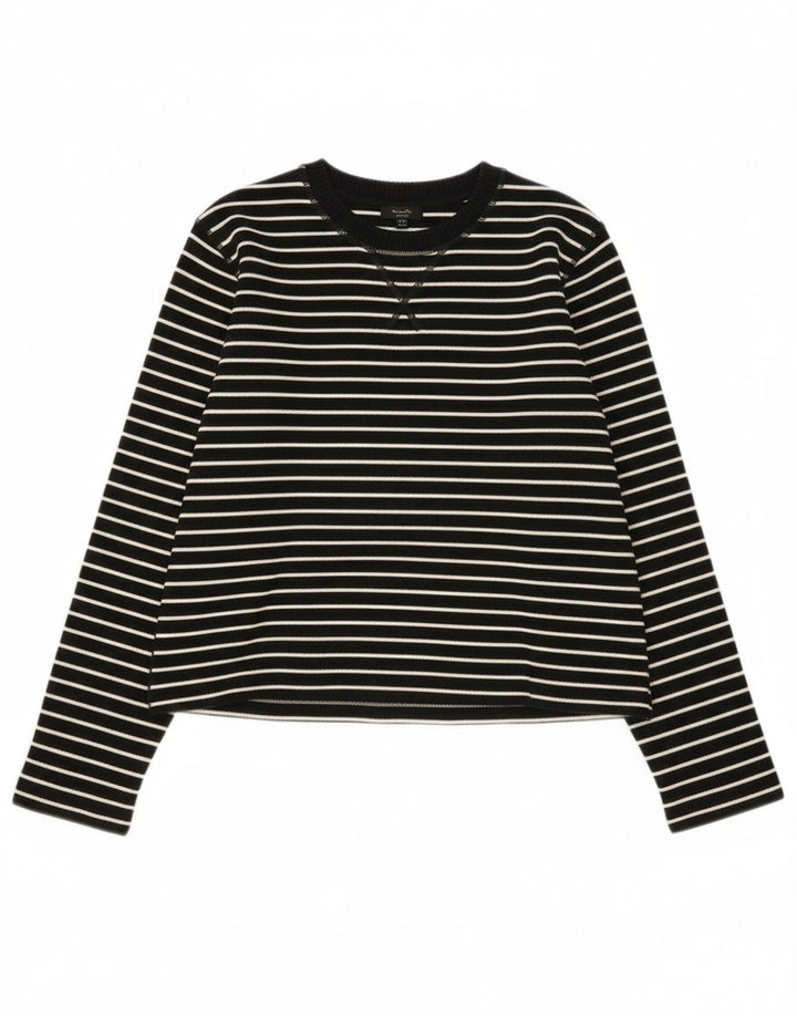 Massimo Dutti γυναικείο μακρυμάνικο 14 μεσαίο βαμβακερό μαύρο ριγέ