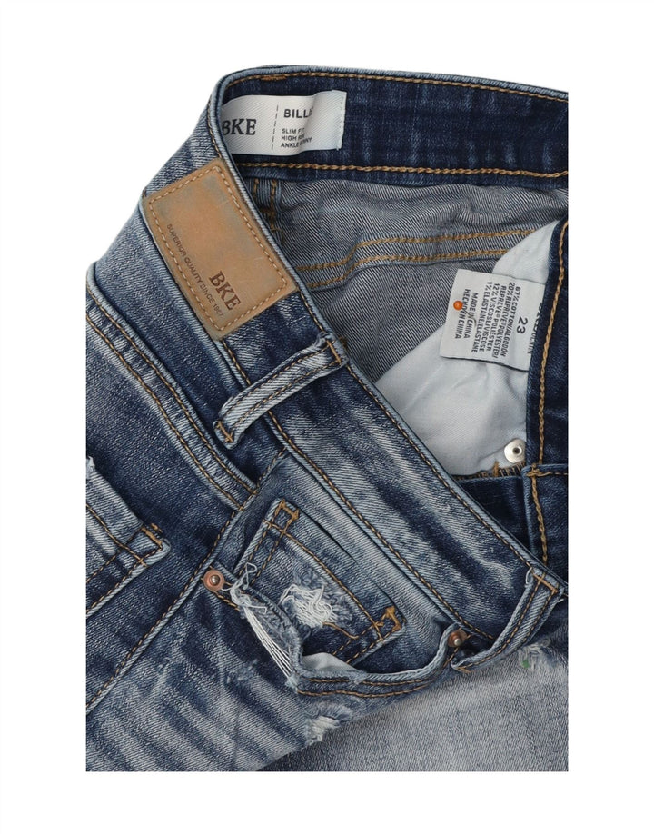 BKE Γυναικεία Billie Distressed Slim Fit Skinny Jeans W23 L29 Blue Cotton