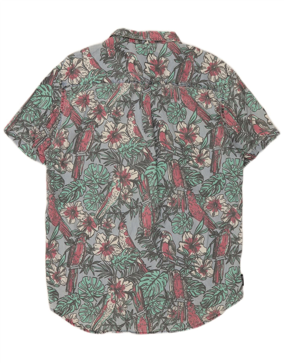 Ανδρικό κοντομάνικο πουκάμισο SUPERDRY, κανονική εφαρμογή, μεγάλο μπλε φλοράλ βαμβακερό