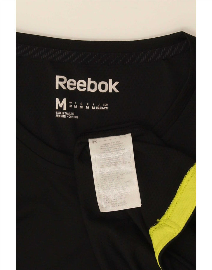 Ανδρικό T-Shirt Reebok Top Medium Black Colourblock Πολυεστέρας