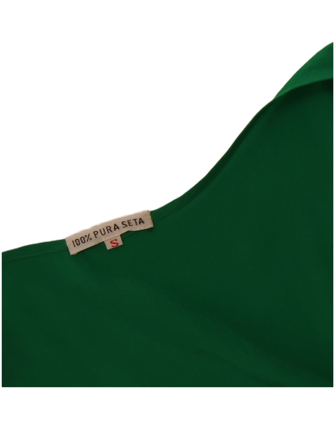 Vintage Γυναικεία Crop Αμάνικη Μπλούζα Τοπ UK 10 Small Green Silk