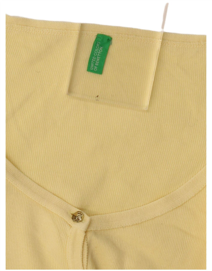 Γυναικείο πουλόβερ Benetton Cardigan UK 10 Small Yellow