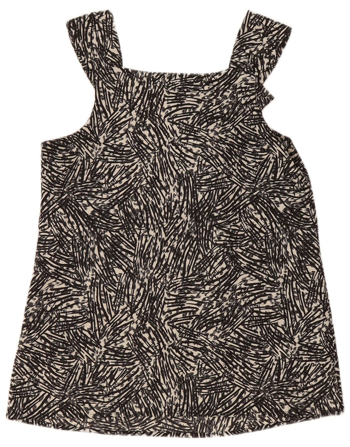 MOSSIMO Γυναικεία Abstract Pattern Αμάνικη Μπλούζα UK 6 XS Μαύρο