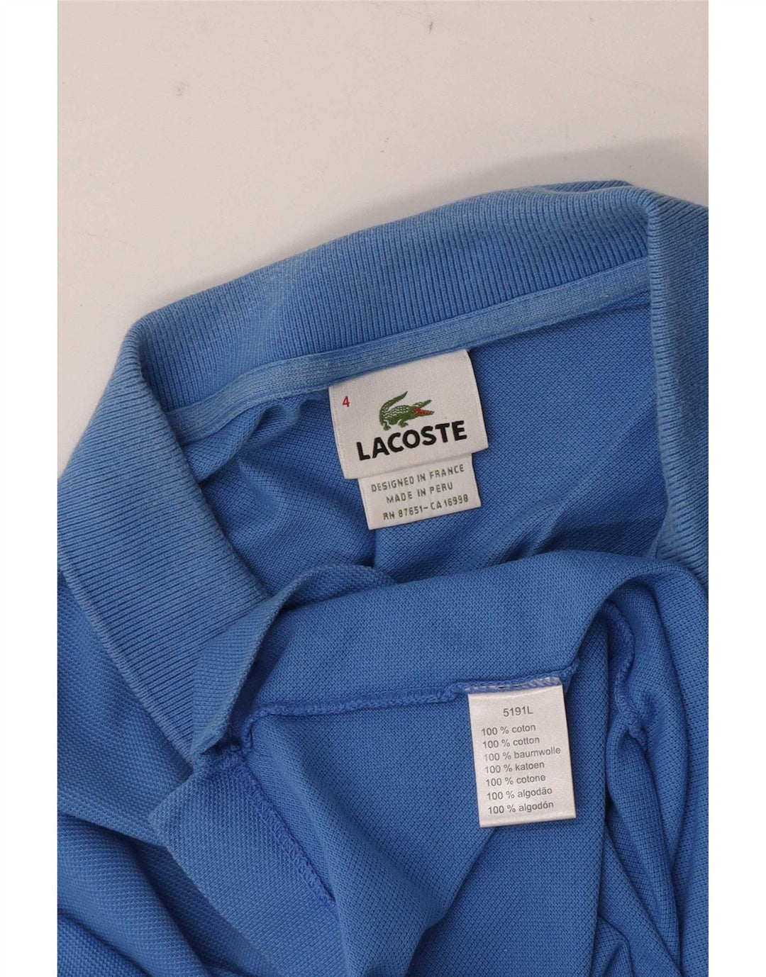Ανδρικό πουκάμισο πόλο Lacoste, νούμερο 4, μεσαίο μπλε βαμβακερό