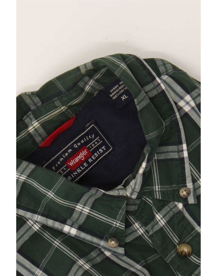 Ανδρικό κοντομάνικο πουκάμισο Wrangler XL Πράσινο βαμβακερό καρό