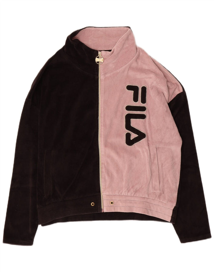 Fila Γυναικεία φόρμα φόρμας υπερμεγέθης γραφικά Top Jacket UK 18 XL Μαύρο