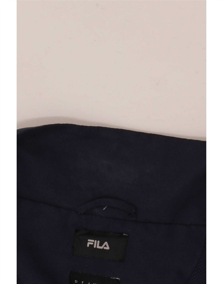 Fila Ανδρικό Loose Fit Bomber Jacket UK 38 Medium Navy Blue ριγέ πολυεστέρας