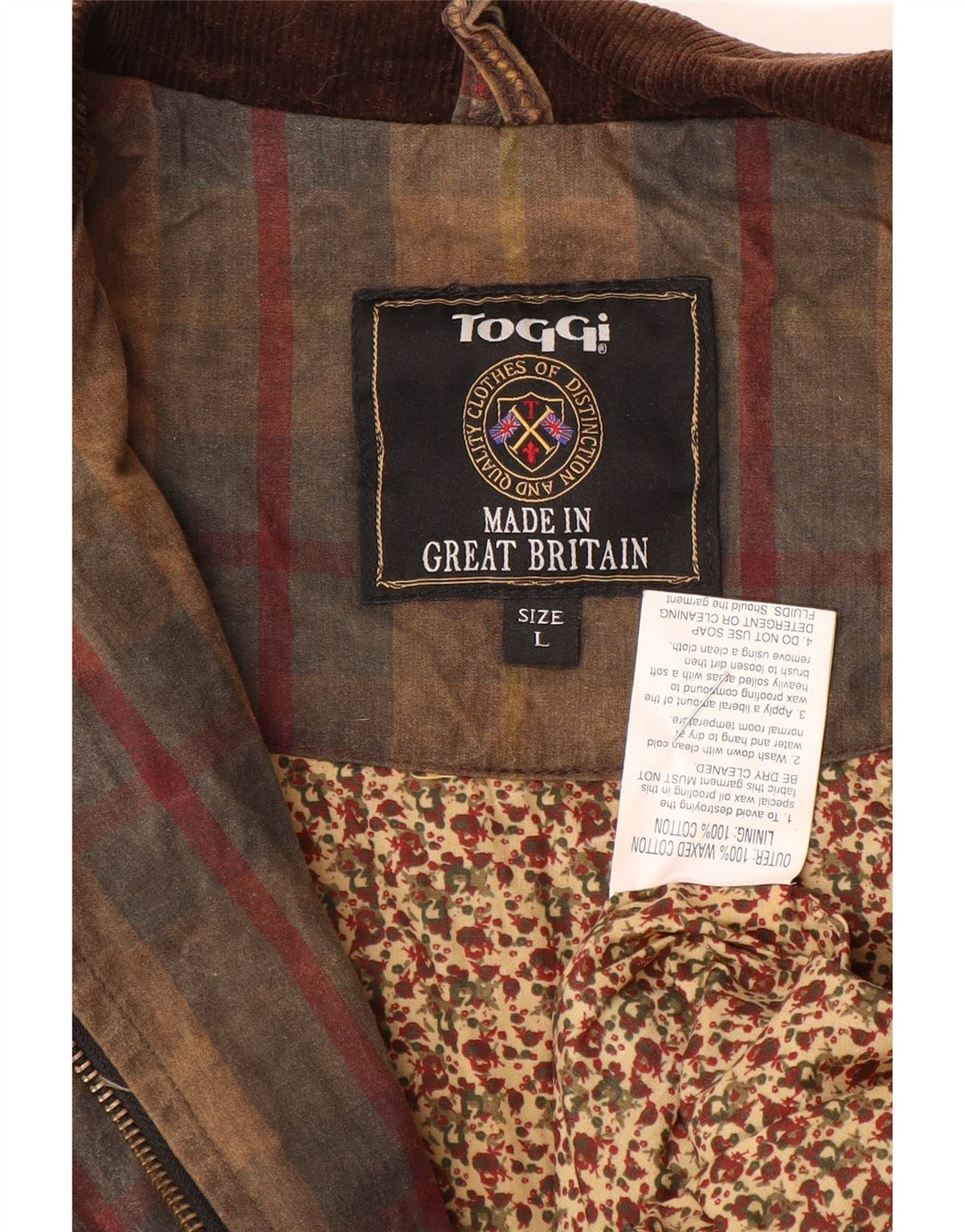 Toggi Γυναικείο Military Jacket UK 16 Large Brown Check Cotton