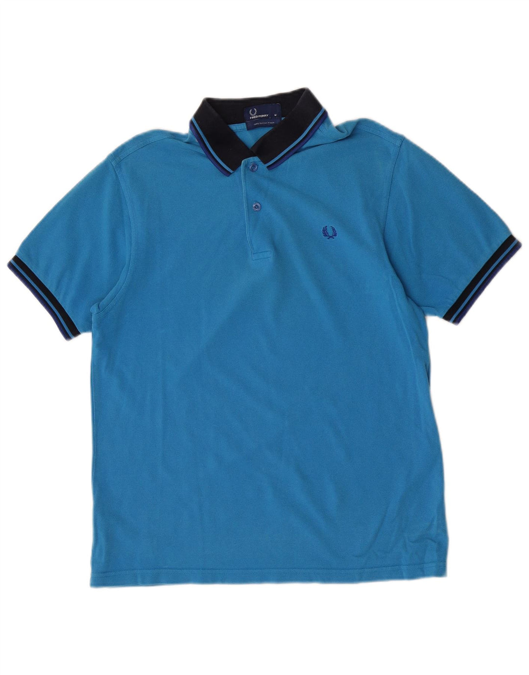 Fred Perry Ανδρικό πουκάμισο Polo από μεσαίο μπλε βαμβακερό