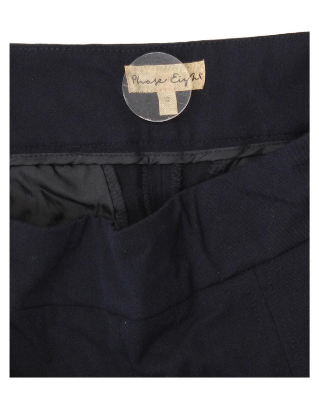 Phase Eight Γυναικείο Cropped Παντελόνι UK 14 Large W32 L29 Navy Blue Cotton