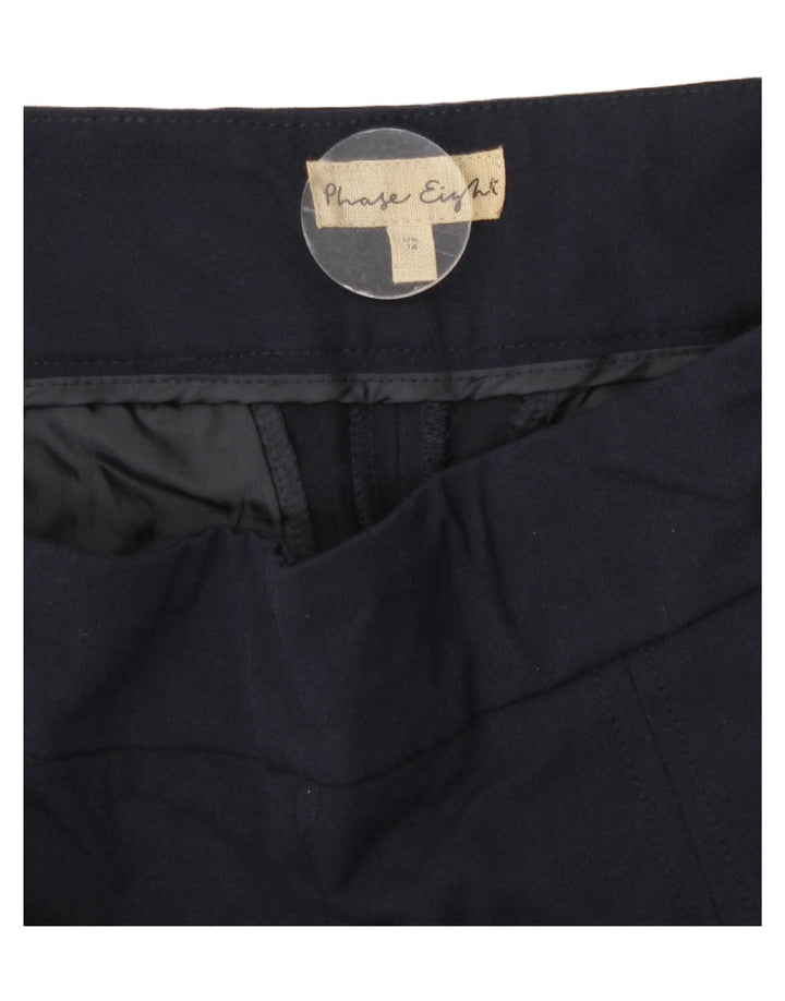 Phase Eight Γυναικείο Cropped Παντελόνι UK 14 Large W32 L29 Navy Blue Cotton