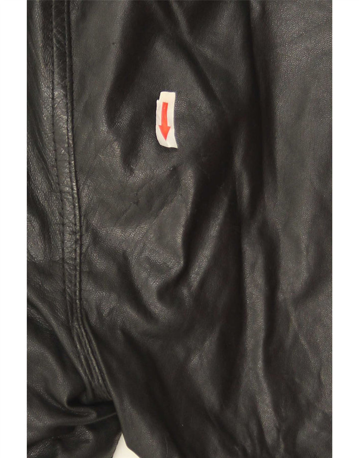 Golden Leaf Γυναικείο Λεπτό Δερμάτινο Παντελόνι W26 L28 Μαύρο
