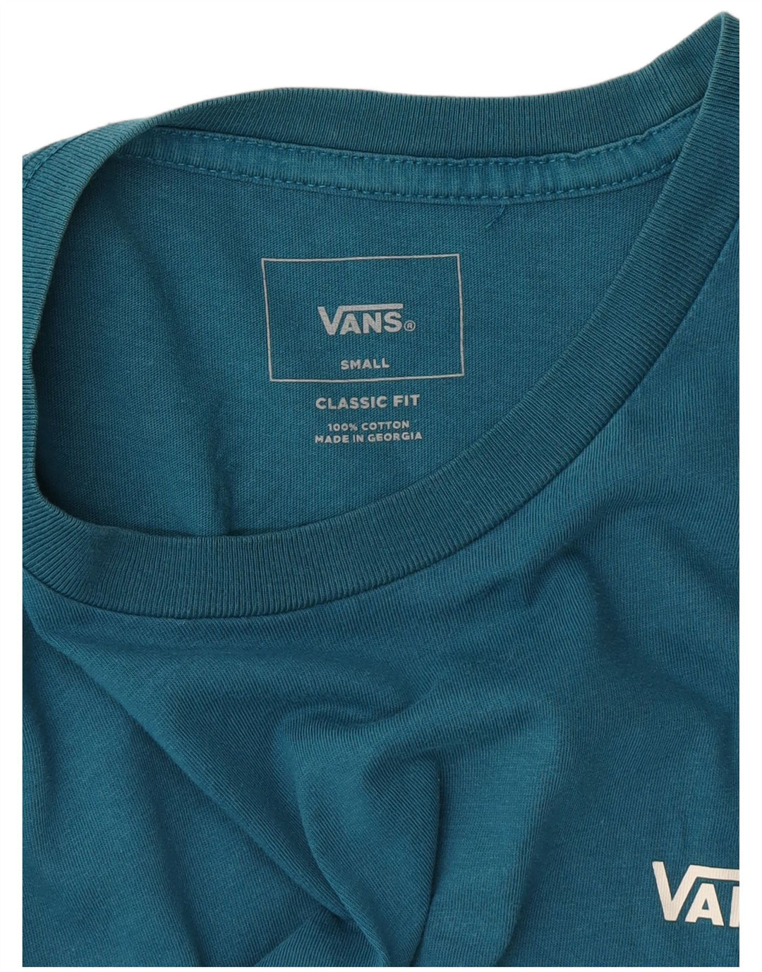 Vans Γυναικείο T-Shirt Κλασική Εφαρμογή Top UK 10 Small Blue βαμβακερό
