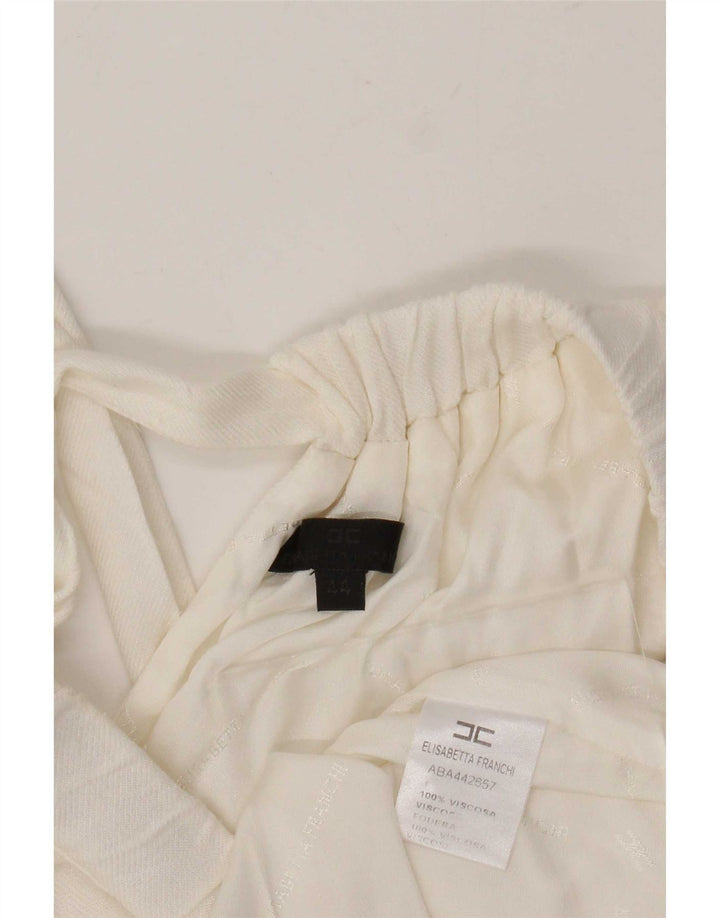 Elisabetta Franchi Γυναικείο Φόρεμα Off Shoulder IT 44 Μεσαία Λευκή Βισκόζη