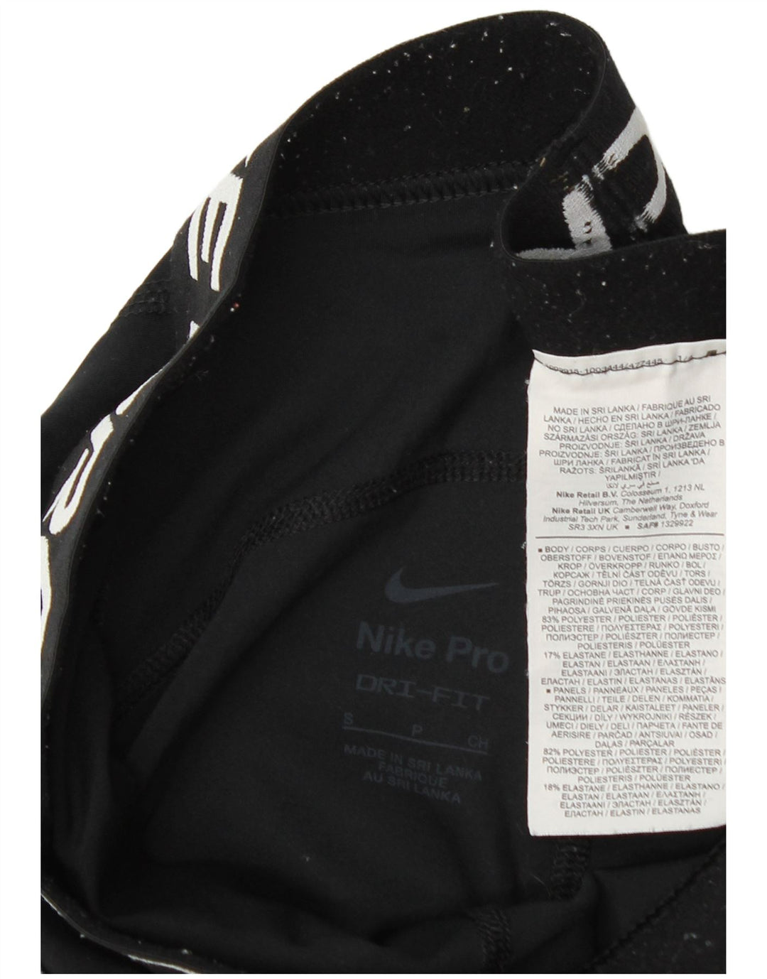 Γυναικεία Nike Dri Fit Graphic κολάν UK 10 Small Black Polyester