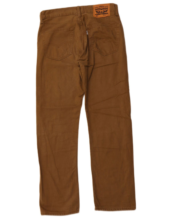 LEVI'S Mens 505 Straight Casual Παντελόνι W29 L30 Καφέ Βαμβακερό