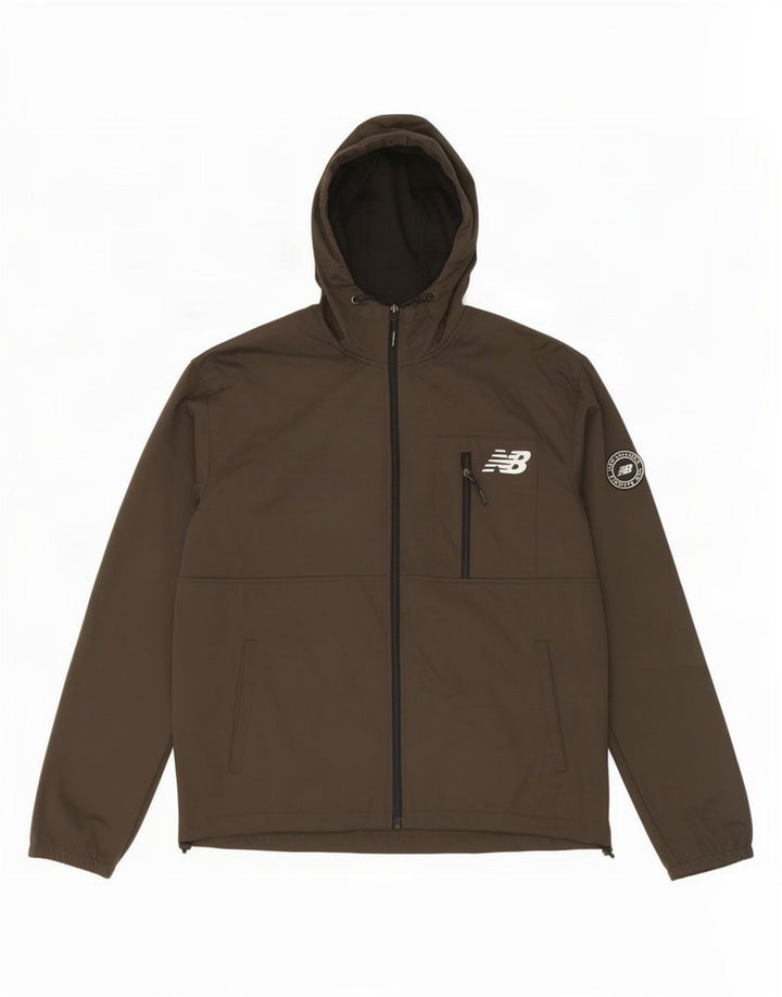 New Balance Ανδρική αθλητική φόρμα με κουκούλα Top Jacket Large Khaki Polyester