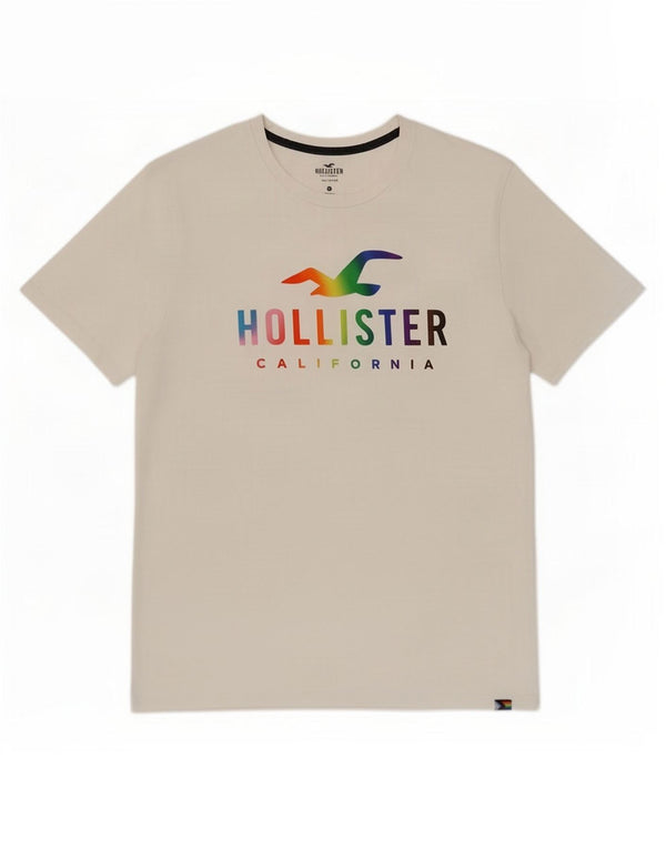 Ανδρικό γραφικό T-Shirt Hollister Top XL Λευκό βαμβακερό