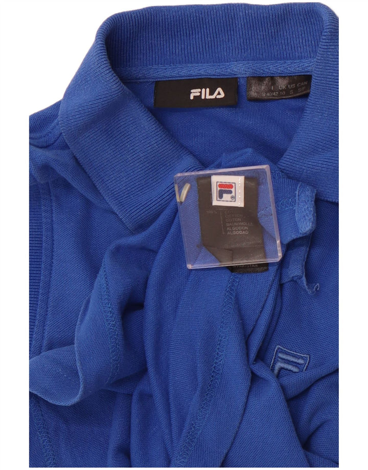 Γυναικείο αμάνικο μπλουζάκι πόλο FILA UK 10 Small μπλε βαμβακερό