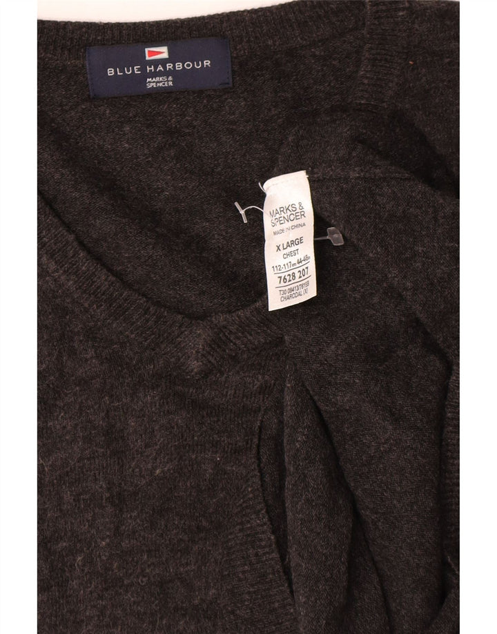 Ανδρικό πουλόβερ Marks & Spencer Blue Harbor με V-Neck Jumper XL Γκρι ακρυλικό
