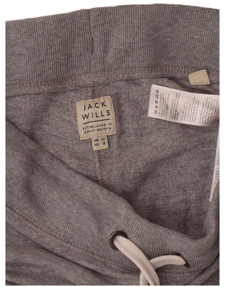 JACK WILLS Γυναικεία αθλητική φόρμα γραφικών παντελόνι Joggers UK 12 Medium Grey