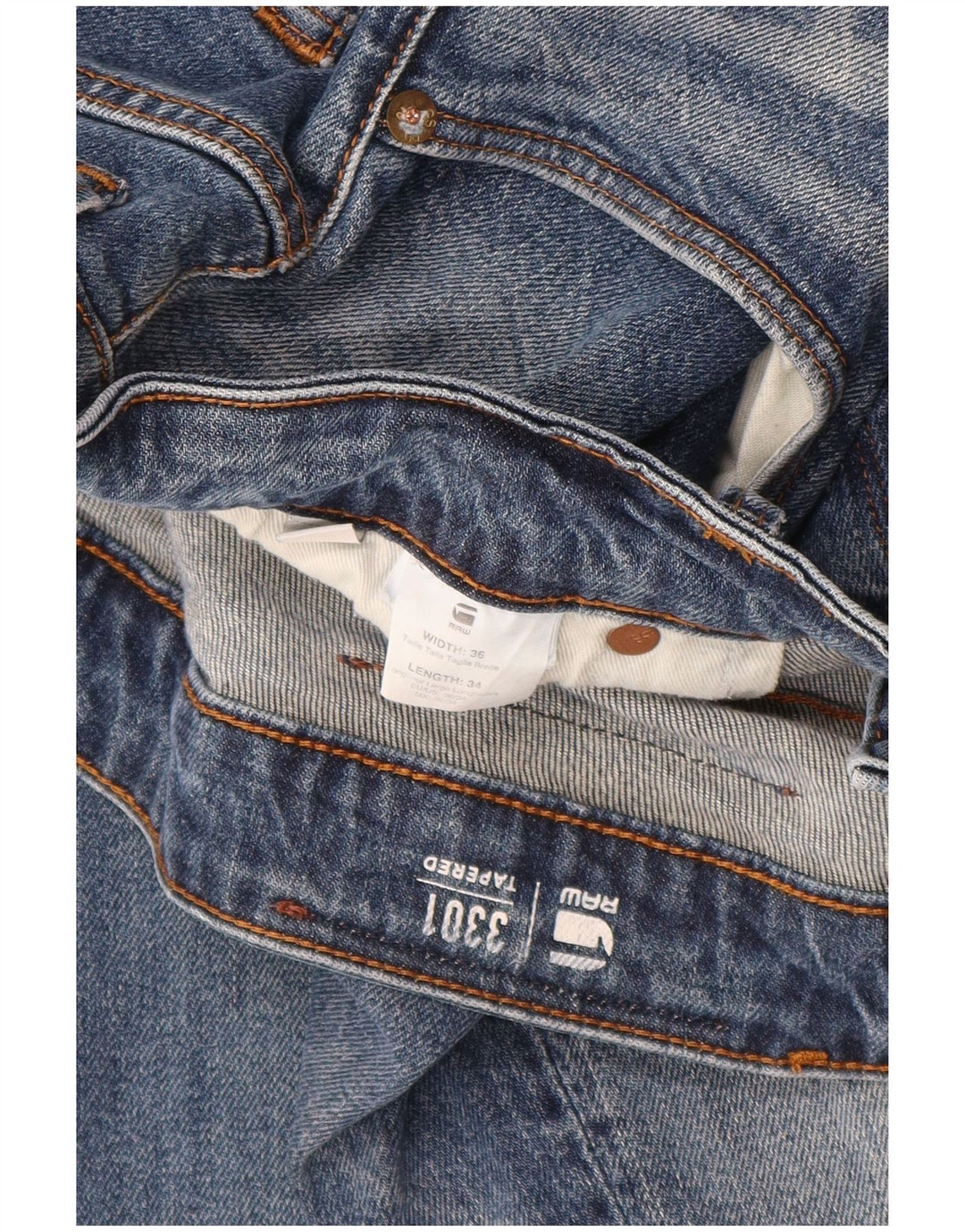 G-STAR Ανδρικό τζιν 3301 κωνικό W36 L34 Μπλε