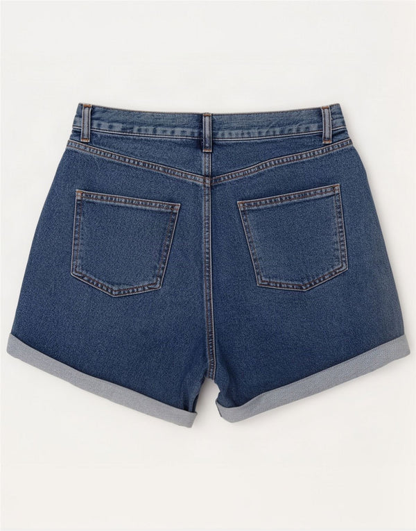 Topshop Γυναικείο πλισέ τζιν σορτς UK 10 Small W28 Blue Cotton