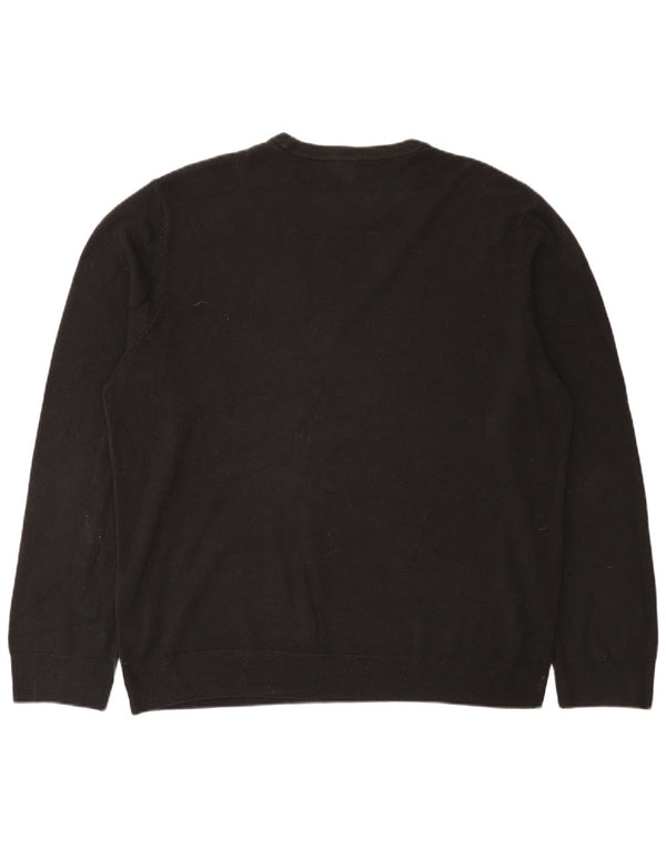 Marks & Spencer Ανδρικό πουλόβερ με λαιμόκοψη 2XL μαύρο ακρυλικό