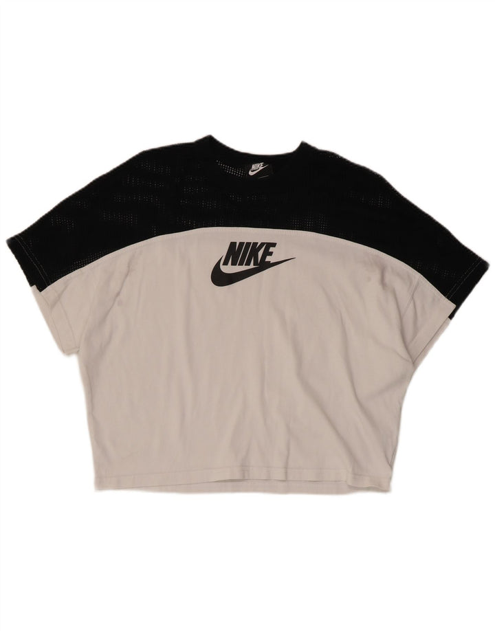 Γυναικείο γραφικό μπλουζάκι NIKE Crop Top 10 Small White Colourblock
