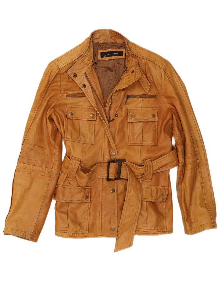 Zara Γυναικείο Δερμάτινο Μπουφάν UK 18 XL Μπεζ