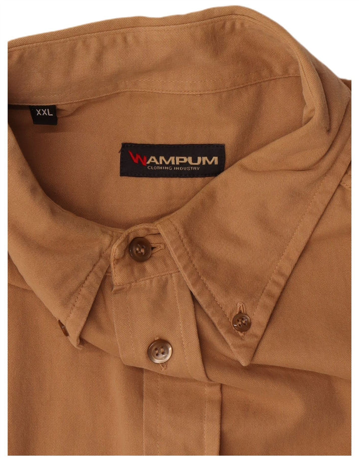 Ανδρικό πουκάμισο Wampum 2XL Καφέ βαμβακερό