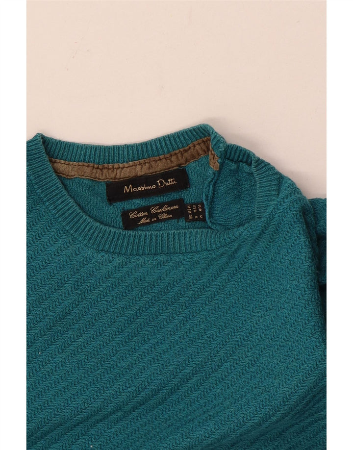 Massimo Dutti Ανδρικό πουλόβερ με λαιμόκοψη, μεσαίο βαμβακερό