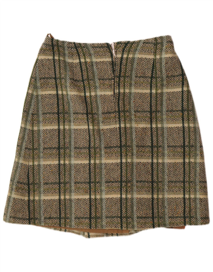 Silesia Γυναικεία φούστα A-Line EU 42 Large W32 Khaki Check Wool