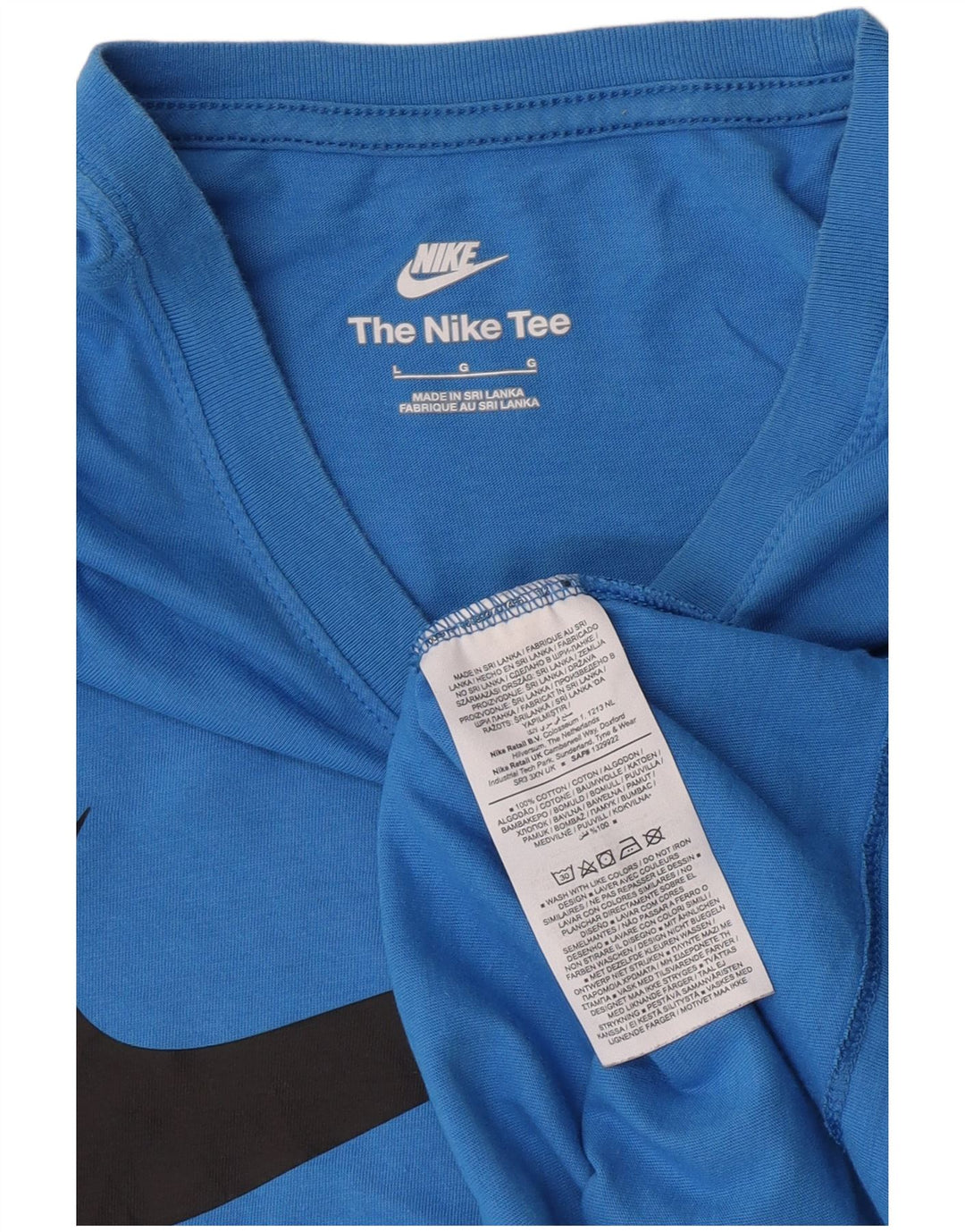 Ανδρικό γραφικό μπλουζάκι Nike, μεγάλο μπλε βαμβακερό