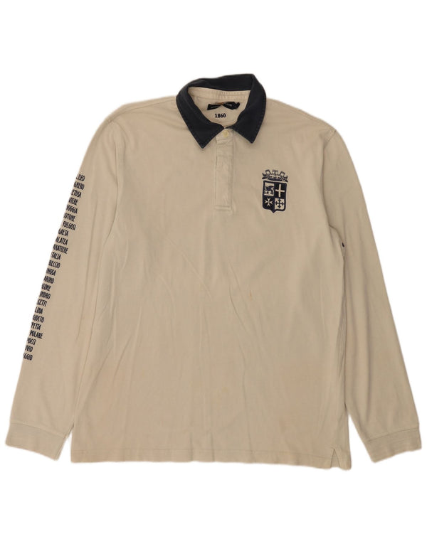 Ανδρικό μπλουζάκι ράγκμπι πόλο Marina Militare 2XL Μπεζ βαμβακερό