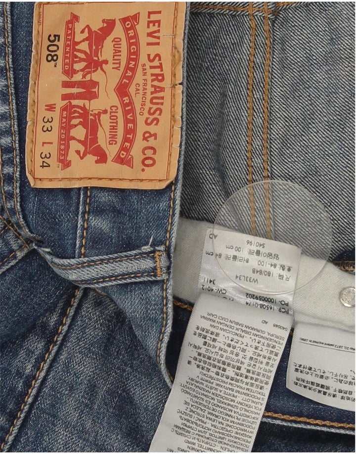 Levi's Mens 508 Regular Tapered Jeans W33 L34 Blue Cotton
