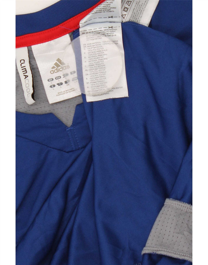 Ανδρικό T-Shirt Adidas Climacool Top Large Blue Colourblock Πολυεστέρας