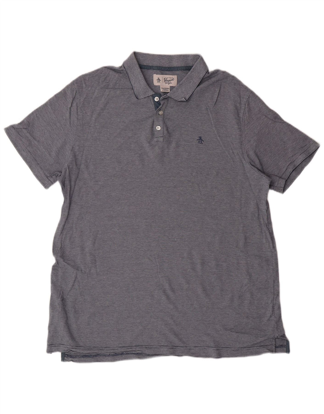 Ανδρικό μπλουζάκι πόλο PENGUIN 2XL μπλε ριγέ βαμβακερό Classic