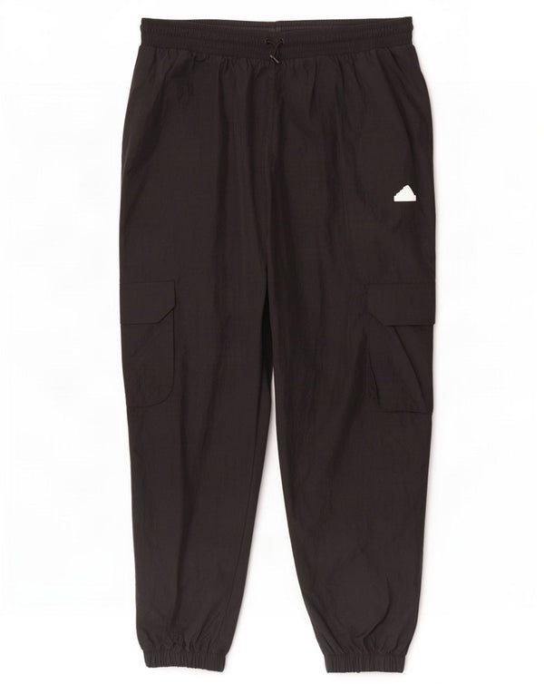 Adidas Womens Cargo Tracksuit Trousers Joggers UK 24/26 2XL Black