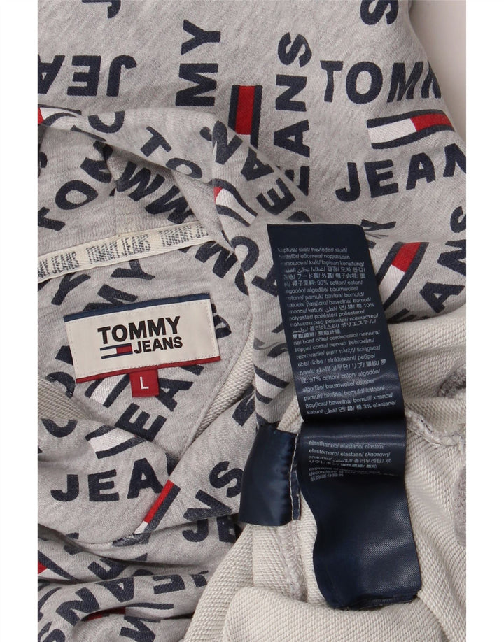 TOMMY HILFIGER Ανδρικό γραφικό μπλουζάκι με κουκούλα μεγάλο γκρι βαμβακερό