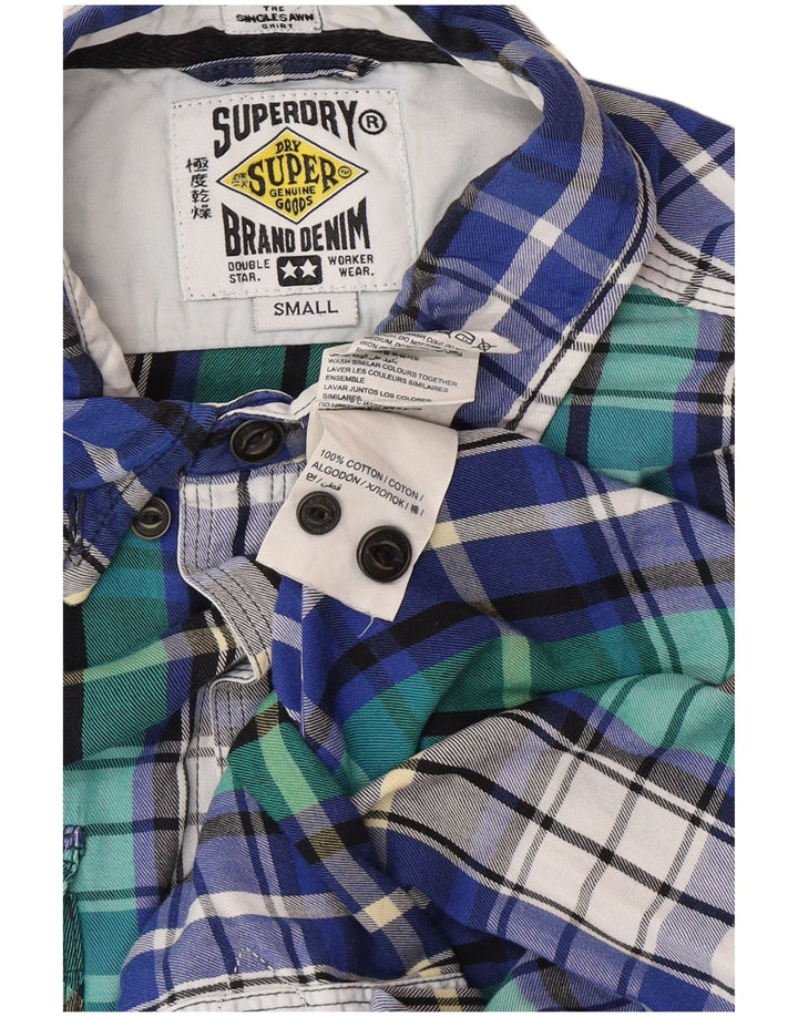 Ανδρικό φανελένιο πουκάμισο SUPERDRY Small Blue Check Cotton