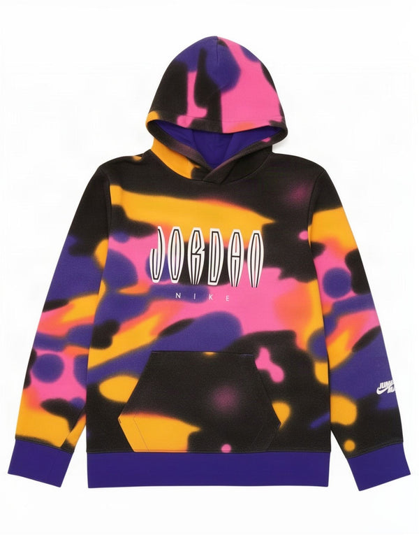 Jordan Boys Graphic Hoodie Jumper 13-14 Years XL Πολύχρωμη Βαφή για Γραβάτα