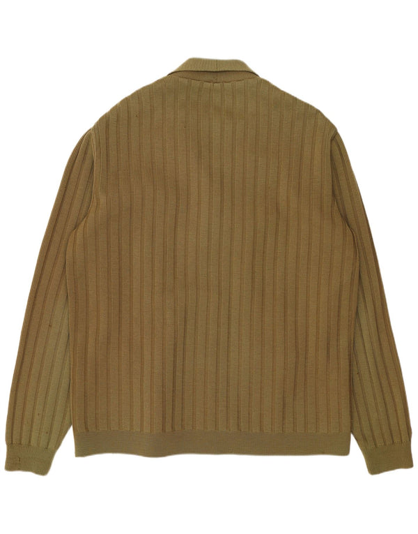 Renna Mens Knit Suede Jacket UK 38 Medium Khaki